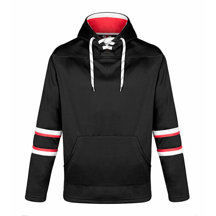 Adult Pullover Hockey Lace Hooded Sweatshirt